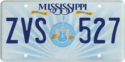 MS license plate ZVS527