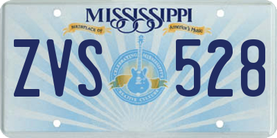 MS license plate ZVS528