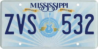 MS license plate ZVS532