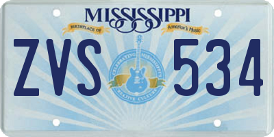 MS license plate ZVS534