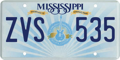MS license plate ZVS535