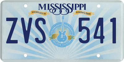 MS license plate ZVS541