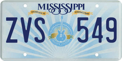 MS license plate ZVS549
