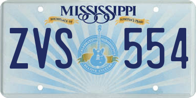 MS license plate ZVS554