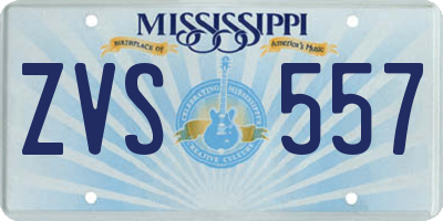 MS license plate ZVS557