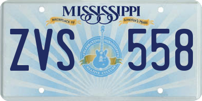 MS license plate ZVS558