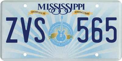 MS license plate ZVS565