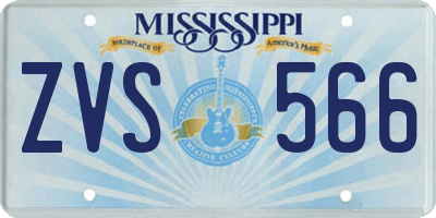MS license plate ZVS566