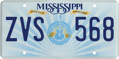 MS license plate ZVS568