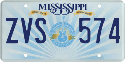 MS license plate ZVS574