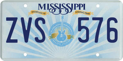 MS license plate ZVS576