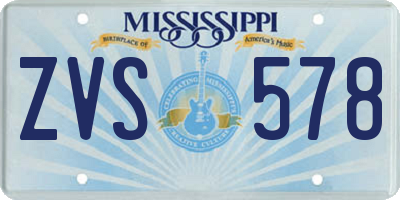 MS license plate ZVS578