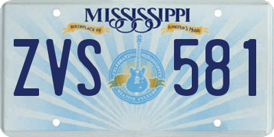 MS license plate ZVS581