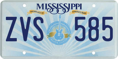 MS license plate ZVS585
