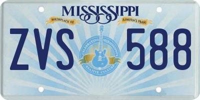 MS license plate ZVS588