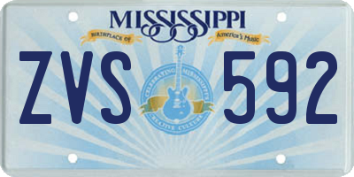 MS license plate ZVS592