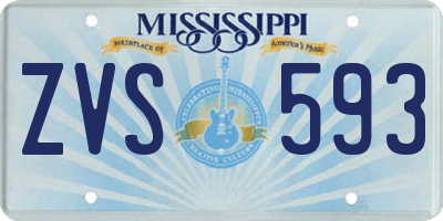 MS license plate ZVS593