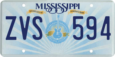 MS license plate ZVS594