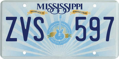 MS license plate ZVS597