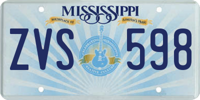 MS license plate ZVS598