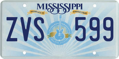 MS license plate ZVS599