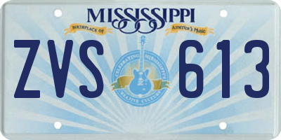 MS license plate ZVS613