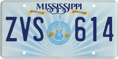 MS license plate ZVS614