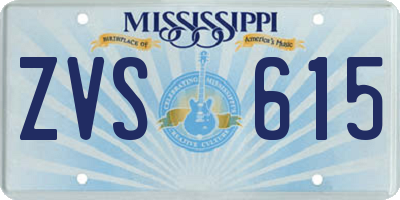 MS license plate ZVS615