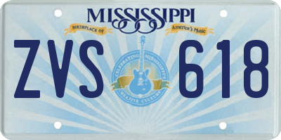 MS license plate ZVS618