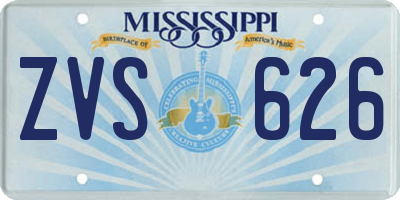 MS license plate ZVS626