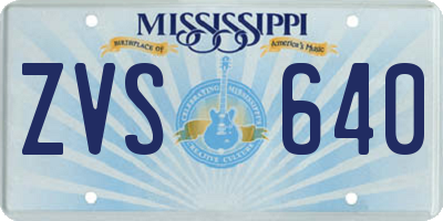 MS license plate ZVS640
