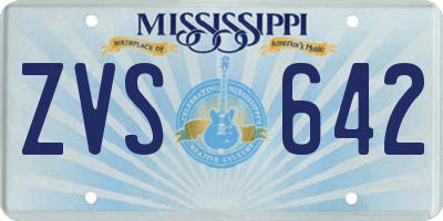 MS license plate ZVS642