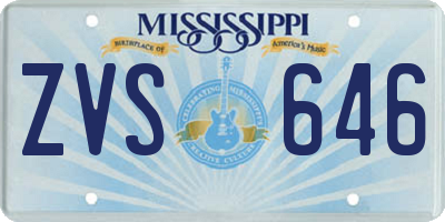 MS license plate ZVS646