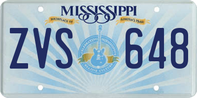 MS license plate ZVS648
