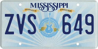 MS license plate ZVS649