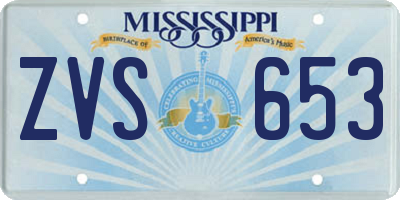 MS license plate ZVS653
