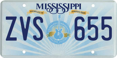 MS license plate ZVS655