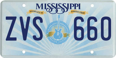 MS license plate ZVS660