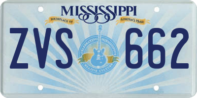 MS license plate ZVS662