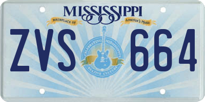 MS license plate ZVS664