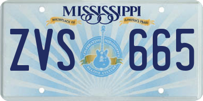 MS license plate ZVS665