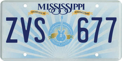 MS license plate ZVS677