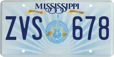 MS license plate ZVS678