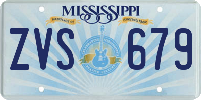 MS license plate ZVS679