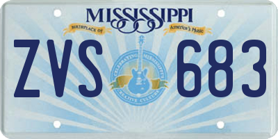 MS license plate ZVS683