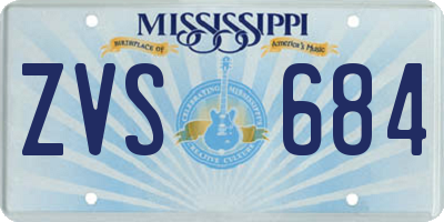MS license plate ZVS684