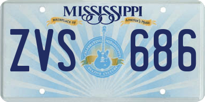MS license plate ZVS686