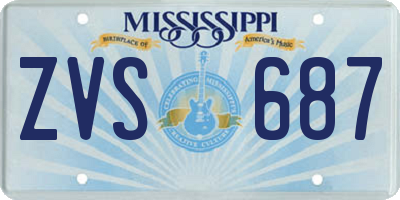 MS license plate ZVS687