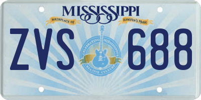 MS license plate ZVS688