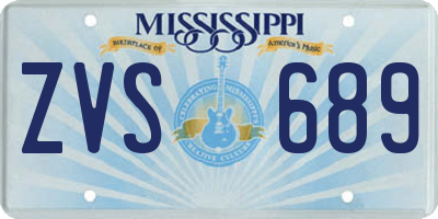 MS license plate ZVS689